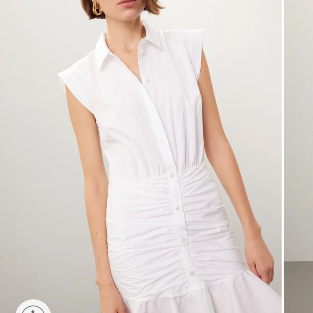Veronica beard women white button down dress size 10 minimalist chic